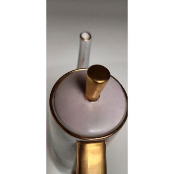 VINTAGE 1970s  HAND PAINTED COFFEE TEA POT, ROSES & GOLD - Picture 13 of 14